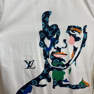 Louis Vuitton White Tee with Multicolor Graphic